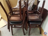 {{4X$BID}} Wooden and Upholstered Padded Restaurant Chairs 32