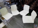 {{4X$BID}} Four Design Design: Strand + Hvass Plastic and Metal Stacking Chairs 33 1/2