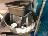 Parts to a Cotton Candy Machine, (3) Line Pans, Rubbermaid Hinged Lidded Tote, More