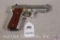 Taurus Model PT92AFS 9MM Pistol Nickel Plated Semi-Auto Pistol w/ Gold Plated Furniture Ser #