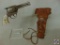 Vintage Gene Autry Western 6-Shooter Revolver Toy Pistol Cap Gun w/ a Mattel Fanner Genuine Cowhide