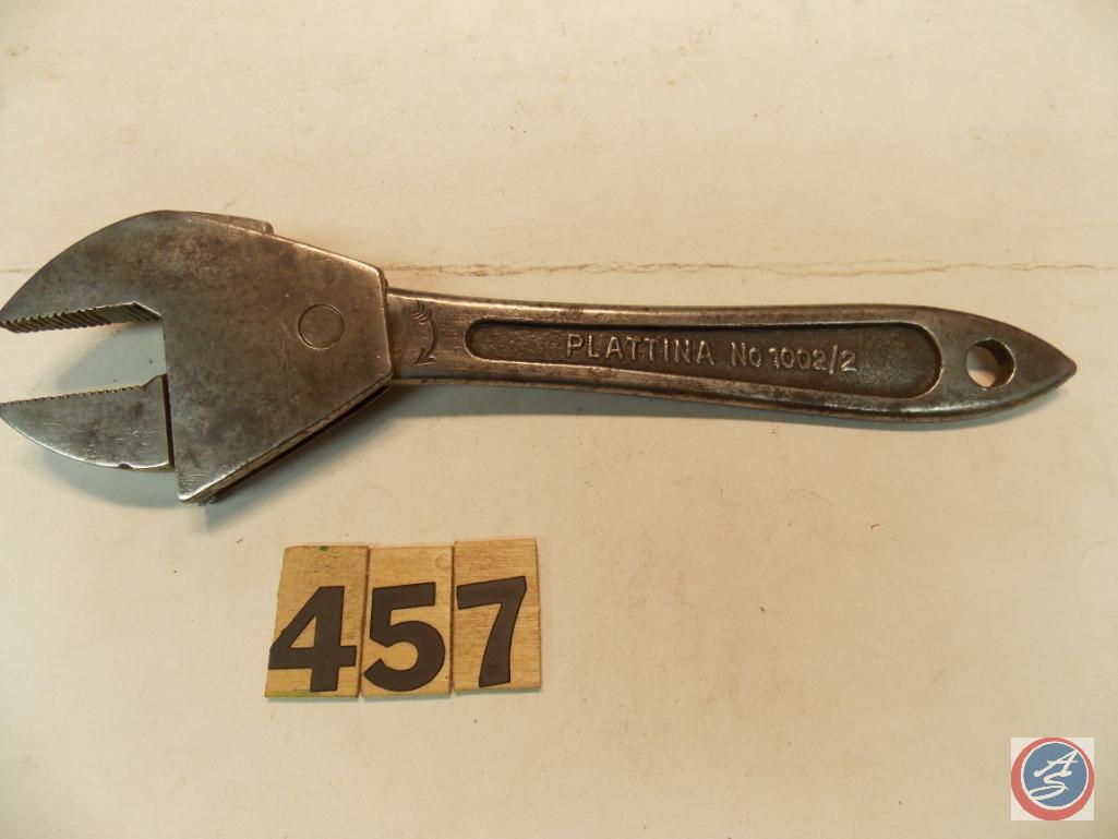 Wrench 8 in. quick adjustable marked 'Plattina No | Proxibid