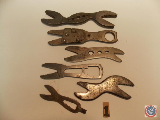 (6) Alligator Wrenches including Pagoma 'Vixen' - Elgin adjustable - Vaughan and Bushnell - American