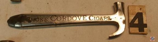 Cigar box opener marked 'Smoke Cordove Cigars' and 'Smoke Antler Cigars