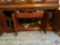 Silver Platter, Wooden Nut Tray, Wine Glasses, Salt/Pepper Shakers, John Deere/Coca-Cola Tin Tray,