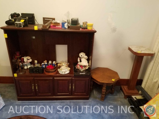 Entertainment Center 49" x 16" x 49", Wooden Side Table, Plant Stand