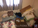 Large Lot of Bedding and Linens, Pillows