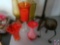 Tall Candle Holder, Amber Glass Vases, Glass Candle Holder, Glass Vases