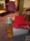 Table/Floor Lamp, Table Lamp, (2) Collapsible Ottoman/Lid - One New In Package, Pillow Chair
