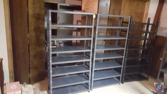 (3) Steel Shelving Units 30" x 12" x 59" {{ONE IS MISSING TOP SHELF}}