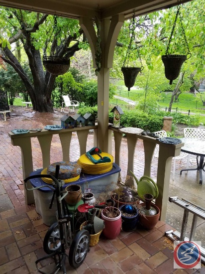 Patio Chair Cushions, Assorted Planters, Bird Houses, More
