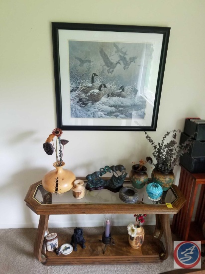 Pottery, Glass, Bronze Ram Statue, Flower Pot, Lab puppy Statue, Tin, Framed Print