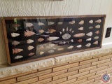 Framed Antique Arrowhead Display