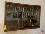 Collection of Antique Skeleton Keys in Shadow Box