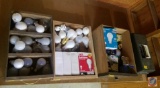 Assorted Light Bulbs, Tool Box