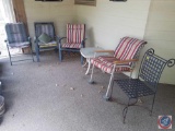 (2) Porch Chairs, Allen + Roth Cushions, Outdoor Side Table