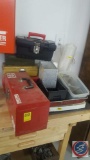 Red Head Metal Tool Box, (2) Vintage Metal Boxes {{NO KEY}}, More