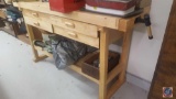 Shop Work Table with Clamp; Four Drawers 62