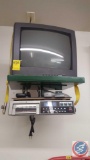 Toshiba 13 Inch TV Model CF13H22 with Wall Mount, Remote, GE Cassette Player/ AM/FM/ Radio Model