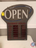 Newon Open Sign with Digital Hours; Item No 6093 {{NO DC CORD INCLUDED}}
