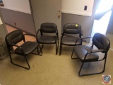 {{4X$BID}} (4) Pleather Office Wait Chairs with Arms