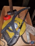 Kronenflex Sanding Disc, Small Sledgehammer with Broken Handle, 16' Tape Measure, Hand Saw