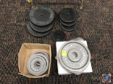 Assorted weights. Approximately 210lbs total