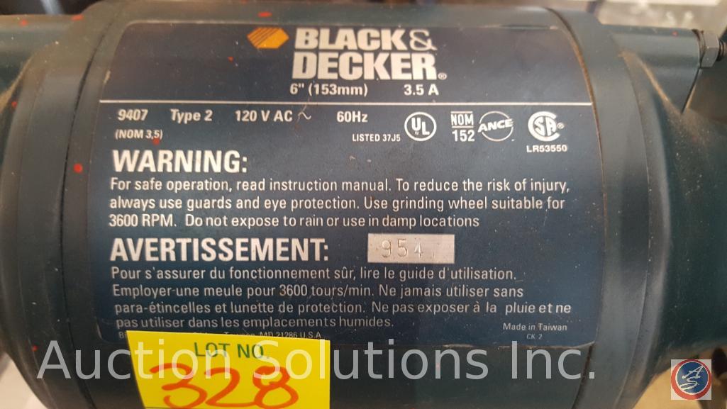 Black And Decker 6 Bench Grinder With Work Light 1 2 Arbor 3500