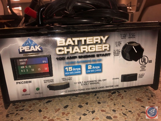 Peak Performance Battery Charger 100 AMP Engine Start 12 Volt Automatic ON/OFF Model No. PKC0BW
