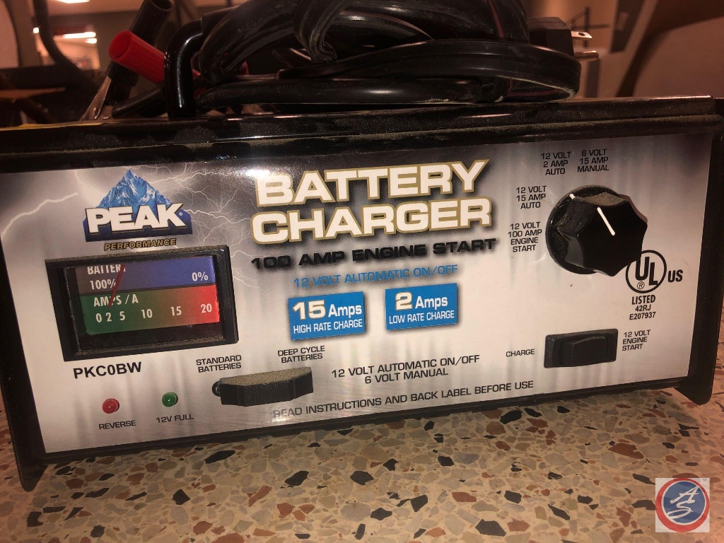 Peak Performance Battery Charger 100 AMP Engine Start 12 Volt Automatic  ON/OFF Model No. PKC0BW | Computers & Electronics Computers & Accessories |  Online Auctions | Proxibid