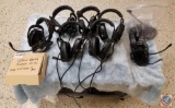 (7) Plantronics 2 Earpiece Headsets, Tripoc DC3.5 Cellular Corded On-Ear Headset-Missing Wind Screen