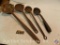 (4) Iron Ladles including; (2) cast, and (2) hand forged