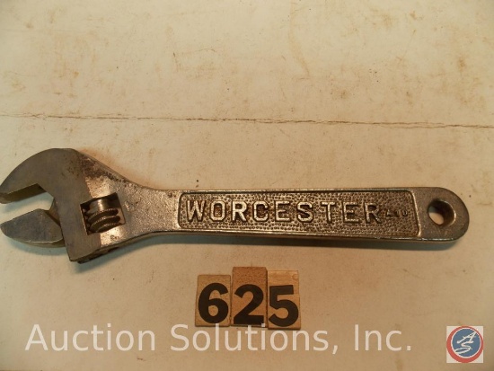 Crescent Wrench 10 in. marked 'Worcester A10' - 'Walden 10'. Pebble finish, most of original chrome