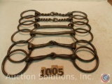 (3) pairs of bits, 5 in. jointed Snaffle - 5 in. solid bar - 6 in. twisted wire jointed Snaffle