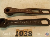 (3) Wrenches, silo type 8.5 in.. (1) Farmers Handy Wagon Co Saginaw Silo - (1) Fast's Coupling #1 -