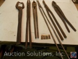 (6) Tongs; all different ranging from 27 to 13 in.