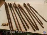 (6) Tongs, all different ranging from 21 to 15 in.