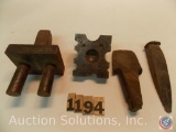 (4) Misc. Blacksmith Pieces; All Hardy's, and Block and Bender