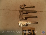 (4) Misc. 3 in. adjustable advertising Crescent Wrenches including 'C.B Stillwell Eq. Inc 2521