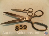 Keen Kutter (2) scissors 8.5 in. and 4.5 in. with adjustable stop