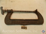 Whale tail clamp 18 in. marked 'Steel Screw No 10' 'P.S.&W Co Southington Conn USA'