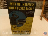 Vintage Buss Fuse Display With Original Glass Fuses