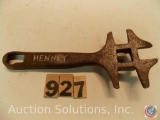 Buggy Wrench 7.5 in. marked 'Henney ', pitted
