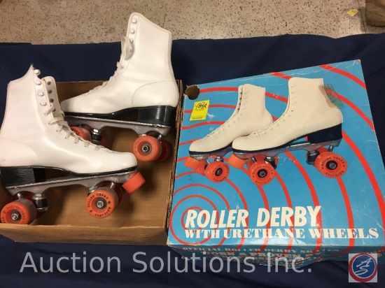 Roller Derby Ladies White Roller Skates with Urethane Wheels Model U-982-23 Size 9 (Some upper boot