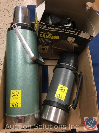 Aladdin Stanley 2 Quart Thermos with Lid, American Camper 2 Quart Canteen in Original Box, Thermos