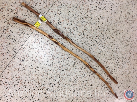 (2) Diamond Willow Free Form Walking Sticks 60", 56"