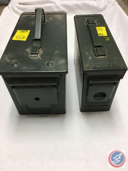 (2) Metal 200RD Ammo Cans / Magazine Boxes (one large, one small)