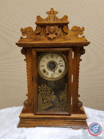 Antique Seth Thomas 208A Chiming Gingerbread Clock - Eight Day Half Hour Strike with Key
