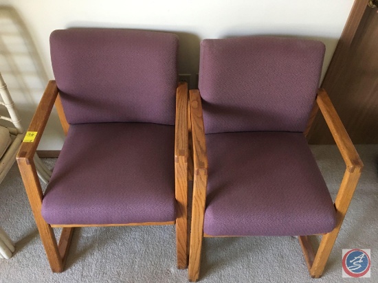 (2) Violet Upholstered Arm Chairs