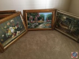 {{3X$BID}} Vintage Framed Canvas Painting 44